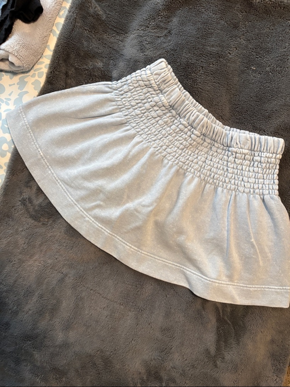 EUC aerie Light Blue Smocked-Waist Circle Skirt Size M